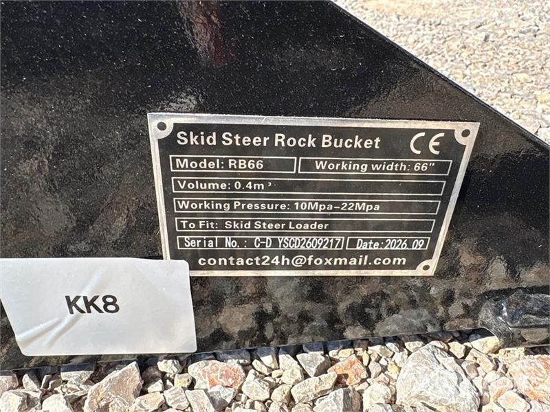 GIYI GY-RB66N 66 in Q/C Rock Skid Steer Bucket (Un Godet