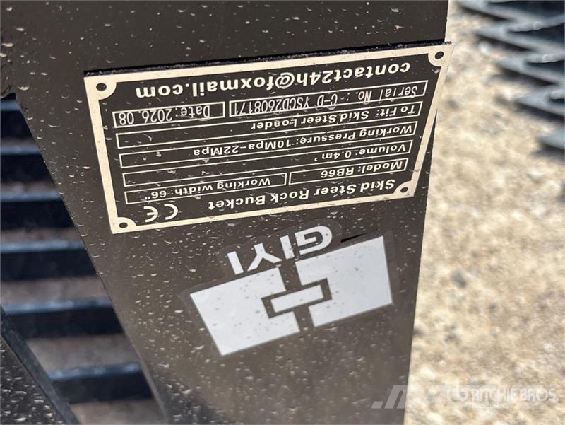 GIYI GY-RB66N 66 in Rock Skid Steer Bucket (Unused Skovle