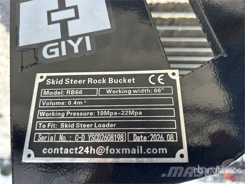 GIYI GY-RB66N 66 in Skid Steer Bucket (Unused) Baldes