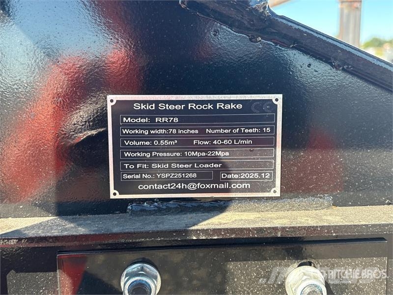 GIYI GY-RR78 78 in Skid Steer Rock Rake (Unused) 其他组件