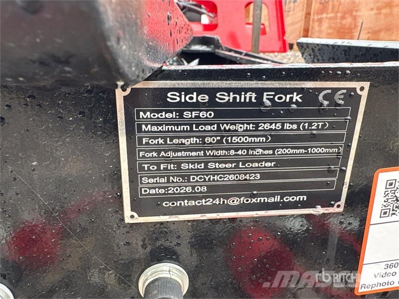  GIYI GY-SF60 60 in Side Shift Skid Steer Forks (Un Građevinarske viljuške