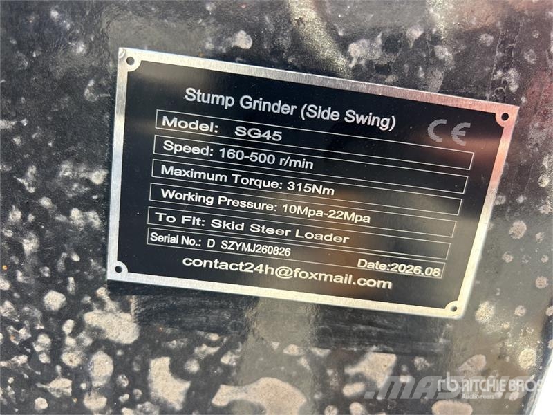  GIYI GY-SG45 Mini Skid Steer Stump Grinder (Unused Grades e rototillers
