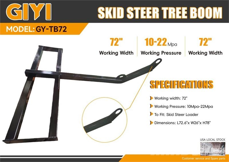  GIYI GY-TB72 Skid Steer Tree Boom (Unused) Ďalšie komponenty