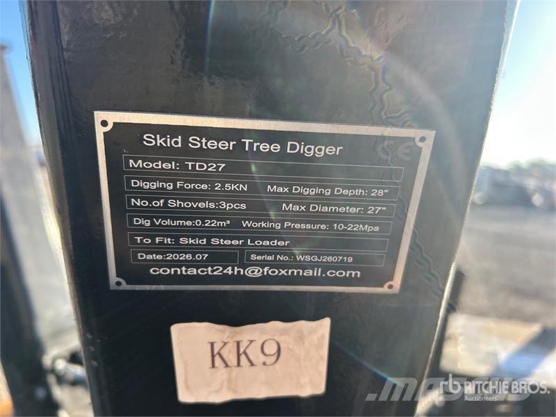  GIYI GY-TD27 Skid Steer Tree Spade (Unused) Otros componentes