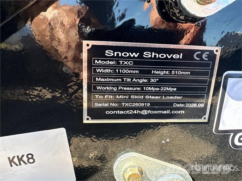 GIYI GY-TXC 43 in Mini Skid Steer Snow Blade (Unus Lame spazzaneve e aratri