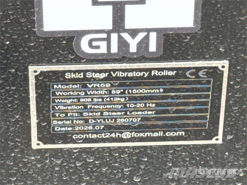 GIYI GY-VR59 59 in Skid Steer Vibratory Roller (Un Rodillos