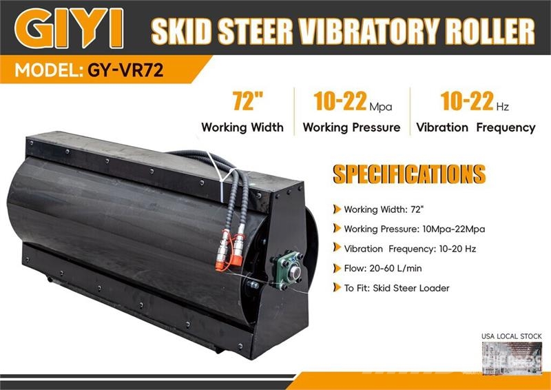 GIYI GY-VR72 72 in Skid Steer Vibratory Roller (Un Tavaluguri