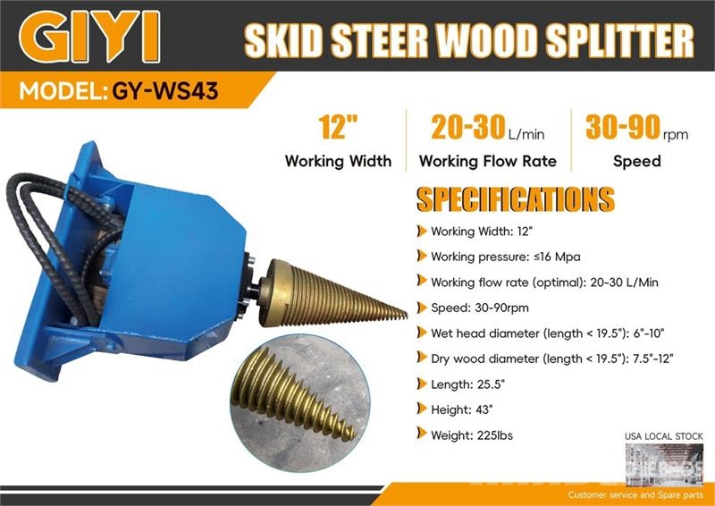 GIYI GY-WS43 12 in Mini Skid Steer Log Splitter (U Дровоколы