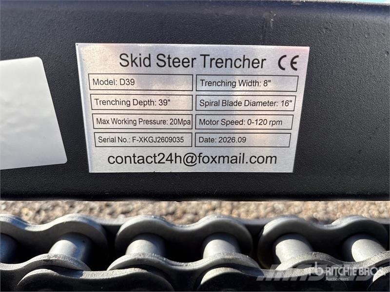 GIYI GY-X39 39 in Mini Skid Steer Trencher (Unused Excavadoras de zanjas