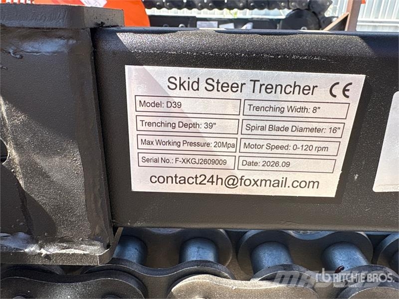 GIYI GY-X39 39 in Mini Skid Steer Trencher (Unused Koparki łańcuchowe