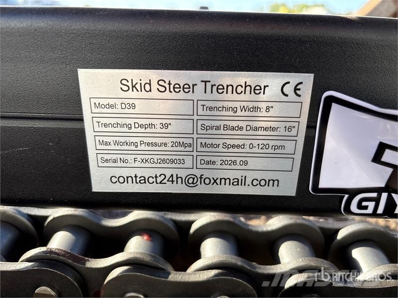 GIYI GY-X39 39 in Mini Skid Steer Trencher (Unused Excavadoras de zanjas