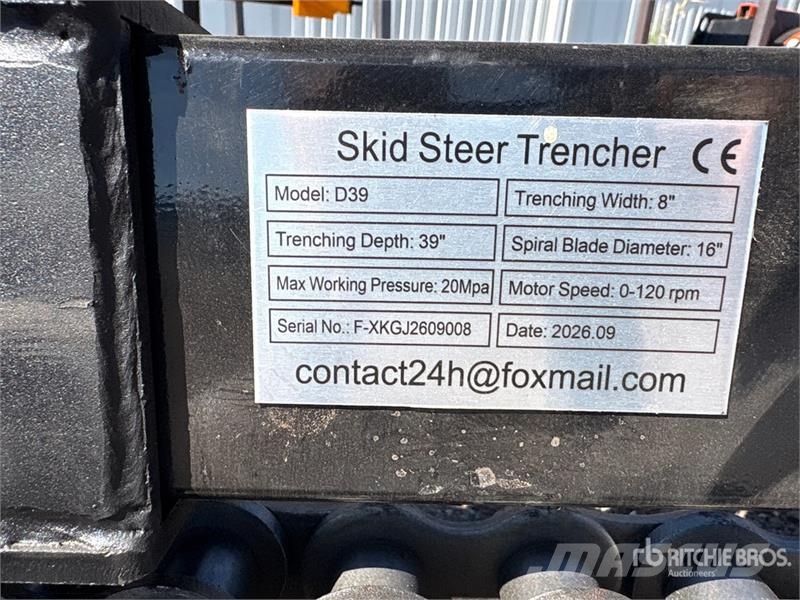 GIYI GY-X39 39 in Mini Skid Steer Trencher (Unused Koparki łańcuchowe