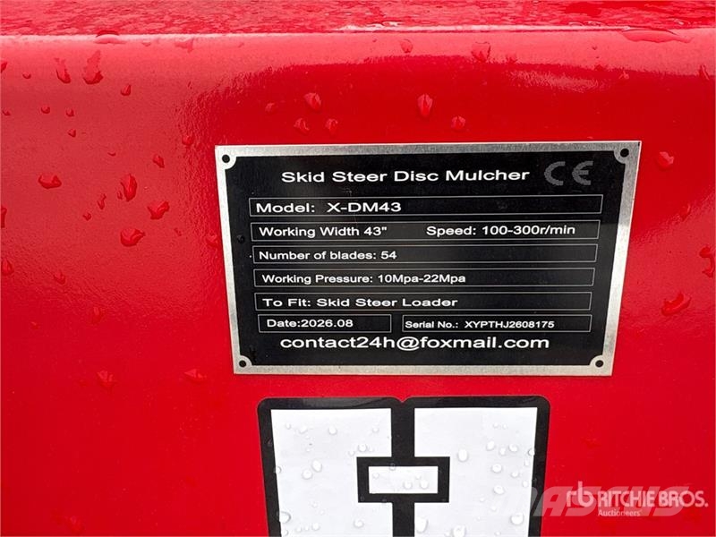  GIYI GYx-DM43 43 in Disc Skid Steer Mulcher (Unuse Šumski mulčeri