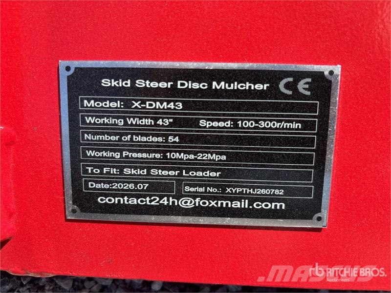 GIYI GYx-DM43 43 in Disc Skid Steer Mulcher (Unuse Šumski mulčeri
