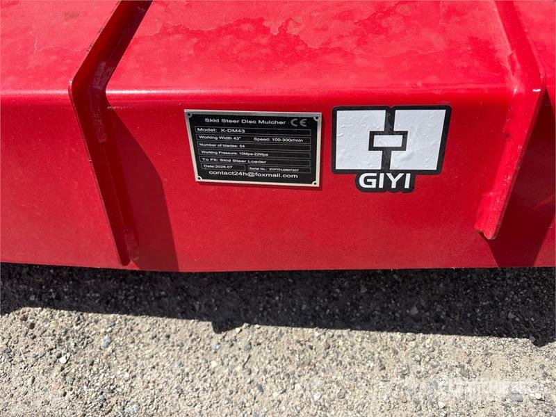 GIYI GYx-DM43 43 in Disc Skid Steer Mulcher (Unuse Buskryddere / Grenknusere