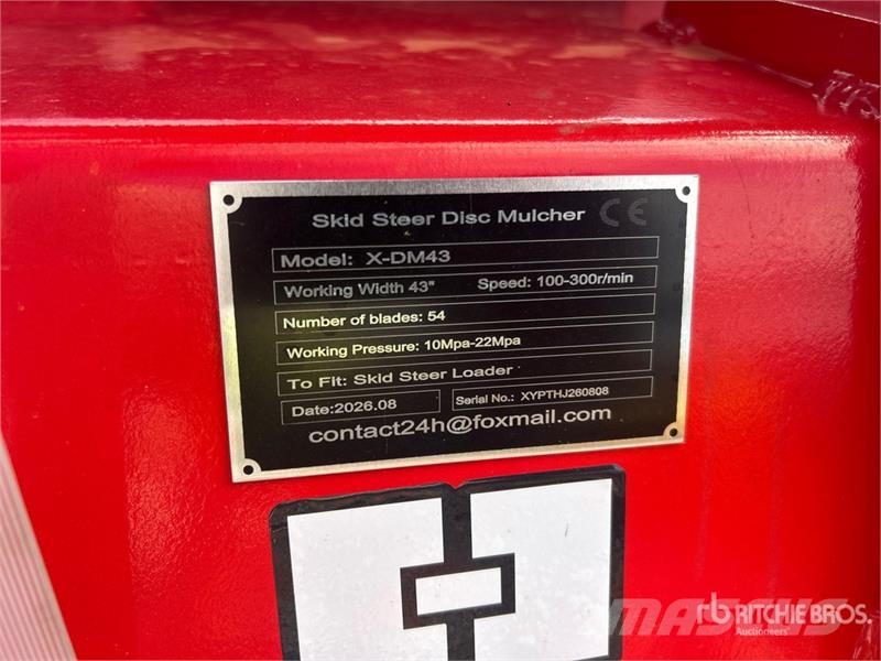 GIYI GYx-DM43 43 in Disc Skid Steer Mulcher (Unuse Šumski mulčeri