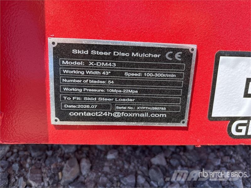 GIYI GYx-DM43 43 in Disc Skid Steer Mulcher (Unuse Šumski mulčeri