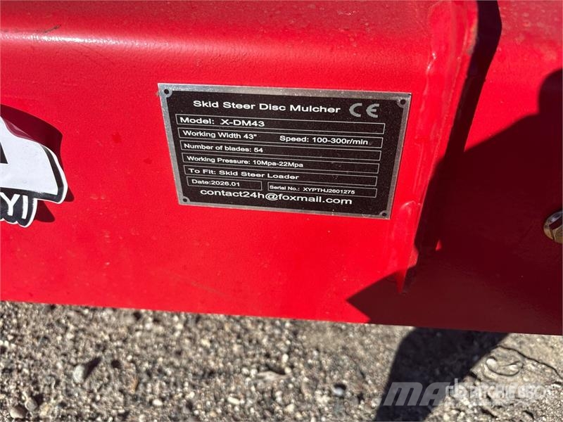 GIYI GYx-DM43 43 in Disc Skid Steer Mulcher (Unuse Miško mulčeriai