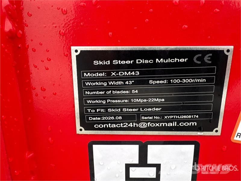 GIYI GYx-DM43 43 in Disc Skid Steer Mulcher (Unuse Šumski mulčeri