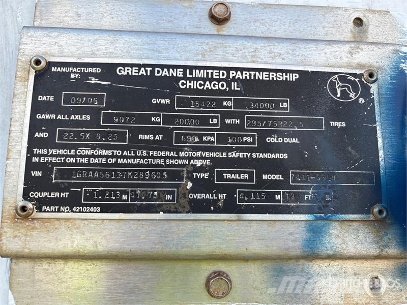 Great Dane 28 ft x 102 in S/A Van Trailer Anhänger-Kastenaufbau