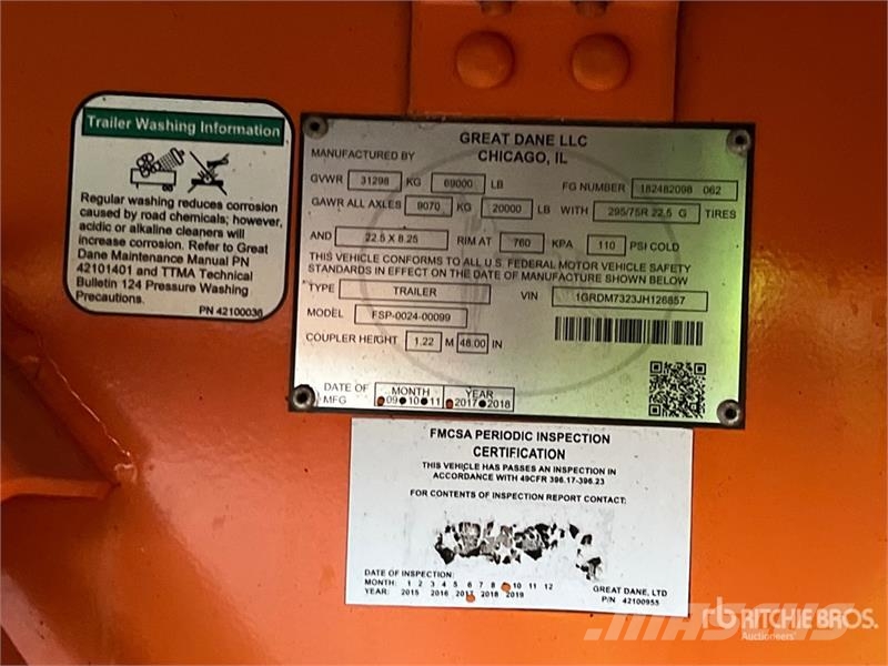 Great Dane 40000 lb 36 ft T/A Flatbed Trailer Plato/keson prikolice