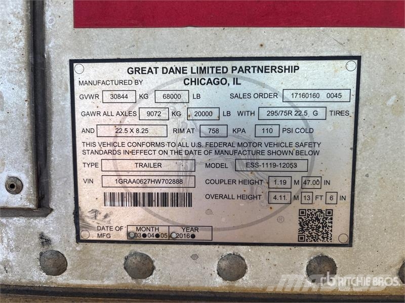 Great Dane 53 ft T/A 53 ft x 102 in T/A Refrigerated Trailer Kühlauflieger