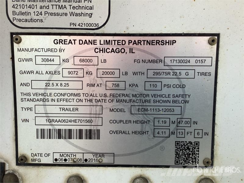 Great Dane 53 ft x 102 in T/A Multi -Temp Refrigerated Traile Kühlauflieger