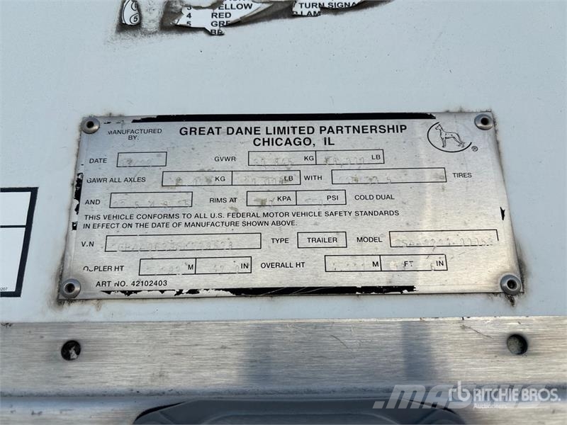 Great Dane 53 ft x 102 in T/A Van Trailer Cajas de remolque