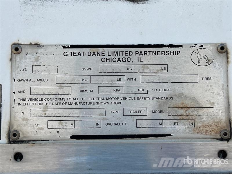 Great Dane 53 ft x 102 in T/A Van Trailer Прицепы-фургоны