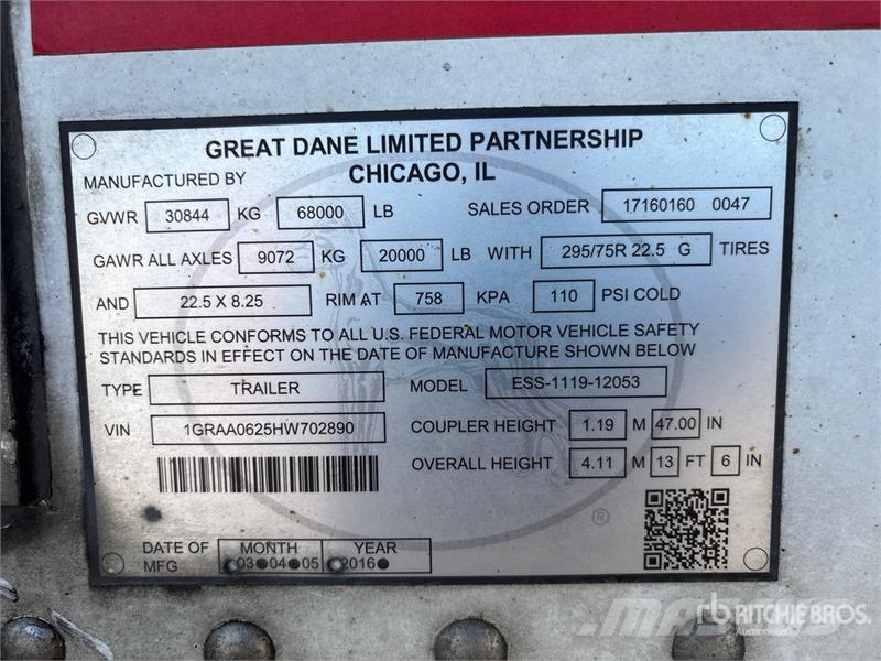 Great Dane 53 ft x 102 in T/A Refrigerated Trailer Semi-remorci cu temperatura controlata