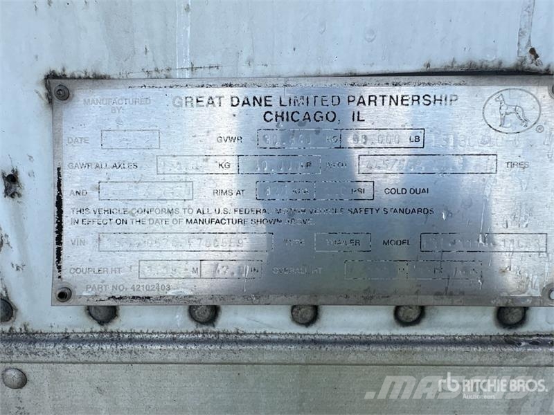 Great Dane 53 ft x 102 in T/A Multi -Temp Refrigerated Traile Piekabes ar temperatūras kontroli