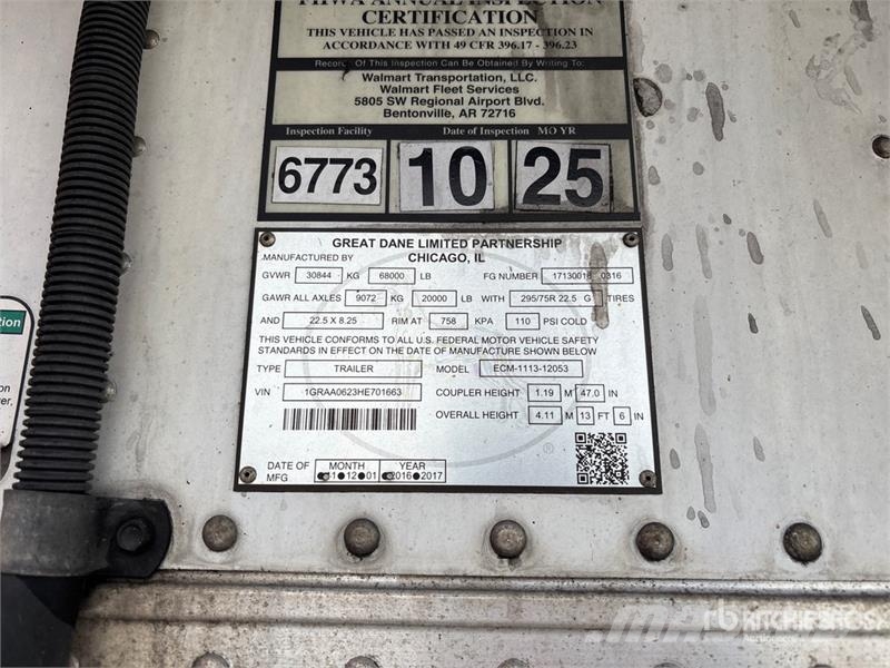 Great Dane 53 ft x 102 in T/A Refrigerated Trailer Kühlauflieger