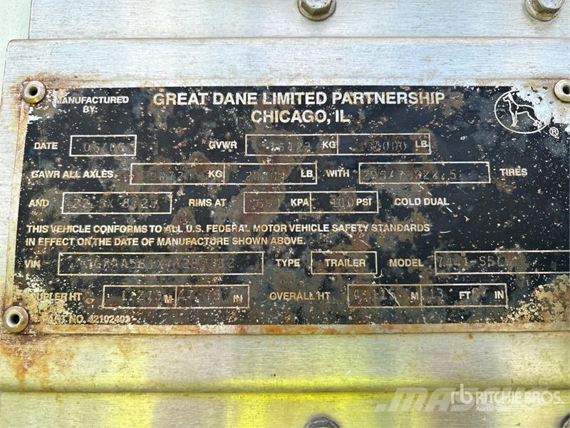 Great Dane 7441-SSLW 28 ft x 102 in S/A Van Trailer Fast kasse
