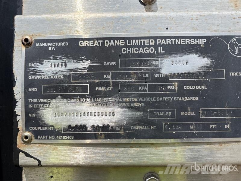 Great Dane 7441SSLW 28 ft x 102 in S/A Van Trailer Umpikoriperävaunut