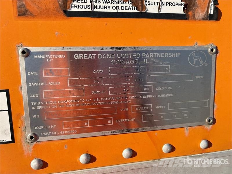 Great Dane CCC-9313-21053 53 ft x 102 in T/A Van Trailer Remorque Fourgon