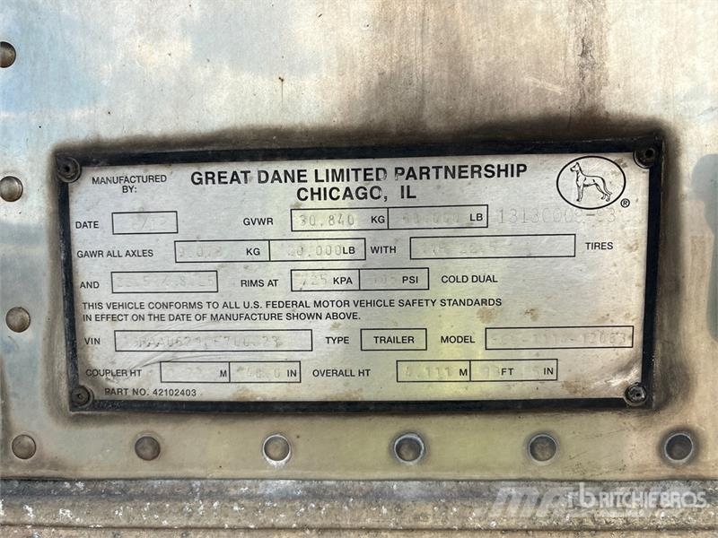 Great Dane ECL-1114-12053 53 ft x 102 in T/A Refrigerated Tra Temperature controlled semi-trailers