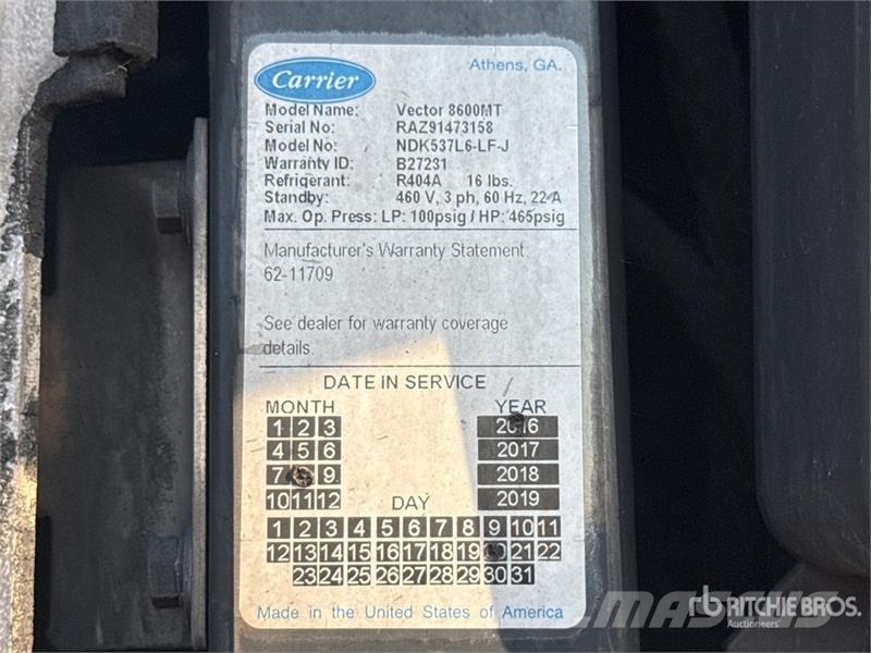 Great Dane ECM111312053 53 ft x 102 in T/A Refrigerated Trail Semi-reboques com temperatura controlada