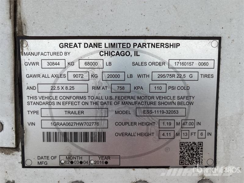 Great Dane ESS-1119-12053 53 ft x 102 in T/A Refrigerated Tra 保温半挂车