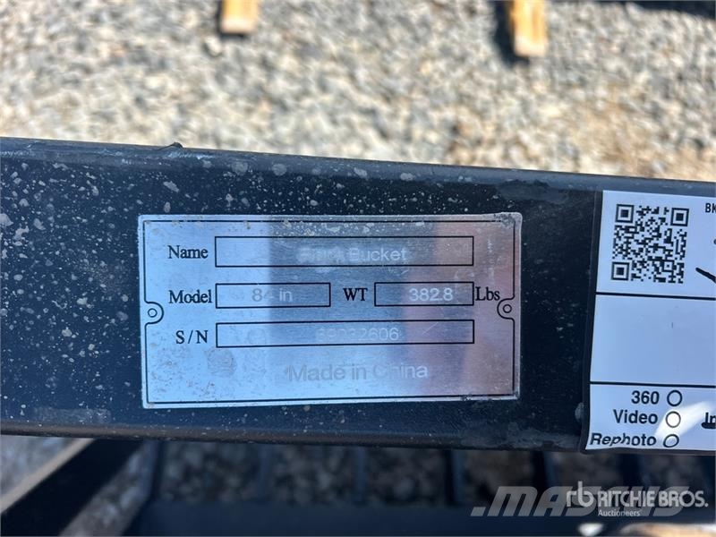 Greatbear 84 in Skeleton Rock Skid Steer Bucket (U Baldes