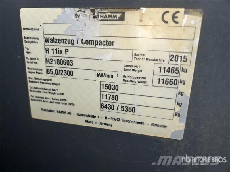 Hamm H11IXP Padfoot Drum Compactor Грунтовые катки