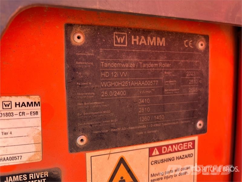 Hamm HD12i VV Double Drum Roller Dvojni valjarji