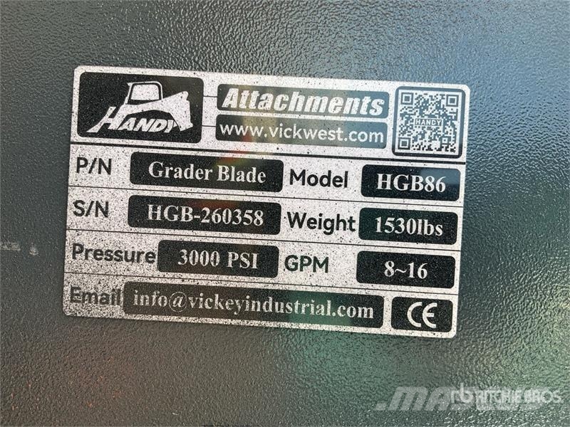 Handy HGB86 96 in Skid Steer Grader (Unused) Inne akcesoria