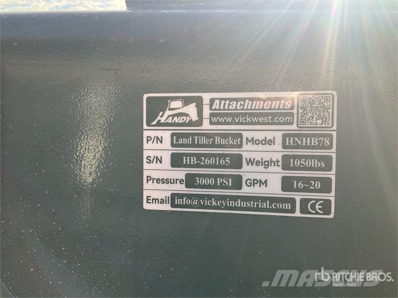 Handy HNHB78 78 in Power Rake Skid Steer Bucket (Unused) Lopaty