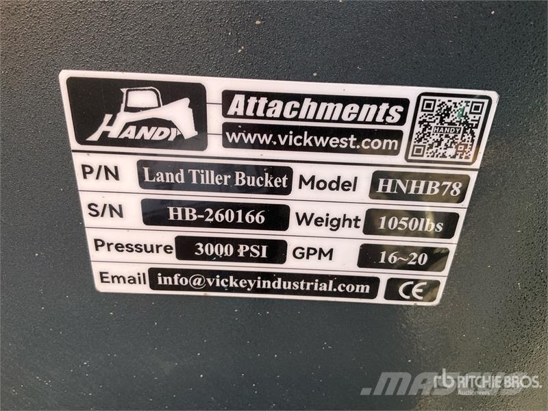 Handy HNHB78 78 in Power Rake Skid Steer Bucket (Unused) Kovalar