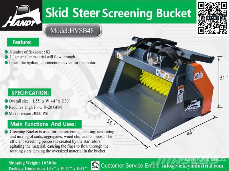 Handy HVSB48 55 in Skid Steer Screening Bucket (Unused) Просеивающие ковши