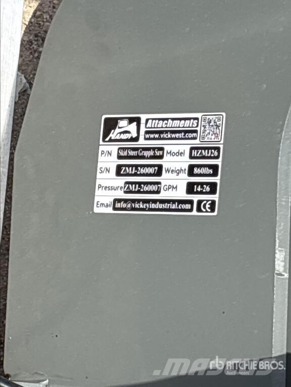 Handy HZMJ26 46 in Skid Steer Grapple Saw (Unused) Drugi deli