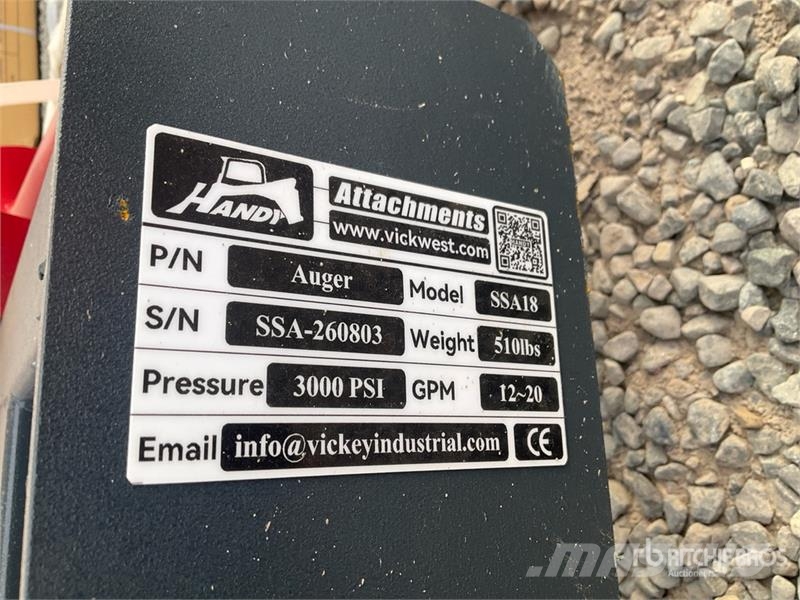 Handy SSA18 Skid Steer Auger (Unused) مثاقيب