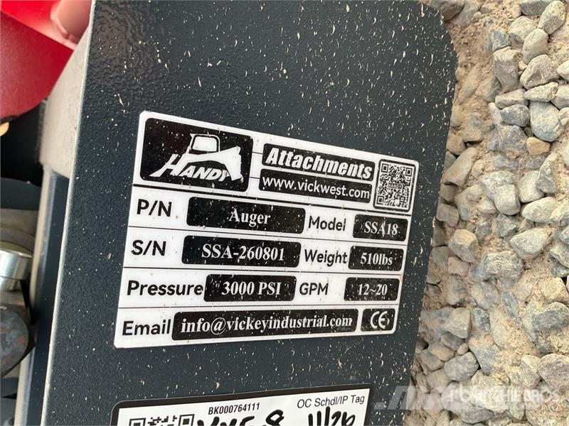 Handy SSA18 Skid Steer Auger (Unused) مثاقيب