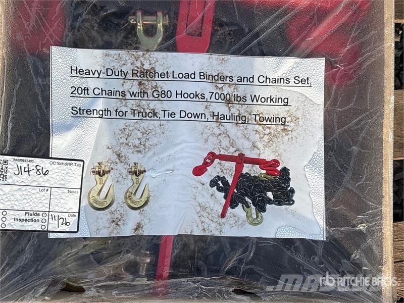  Heavy-Duty Ratchet Load Binders and Chains Set (Un Andre komponenter