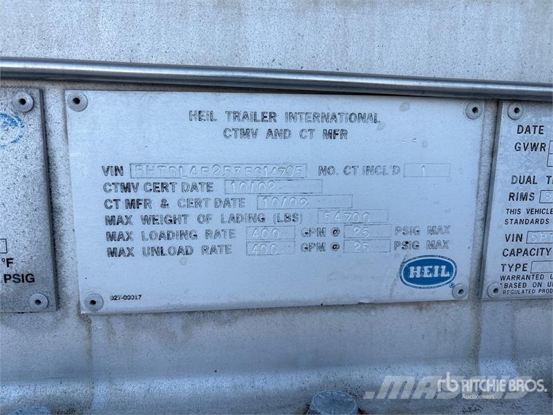 Heil MC407 8400 gal T/A Tanker Trailer Tankerler